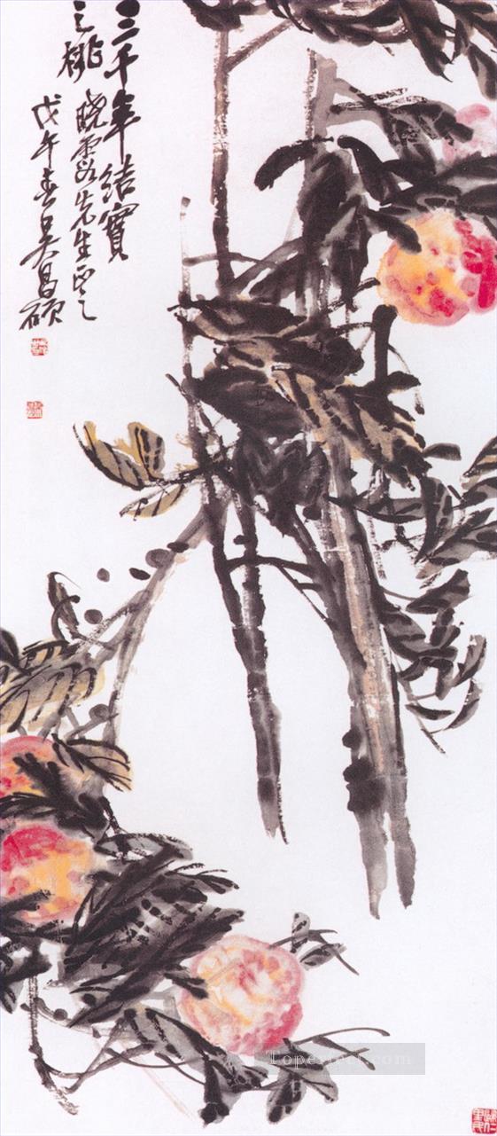 Wu cangshuo peach of 3000 years old China ink Oil Paintings